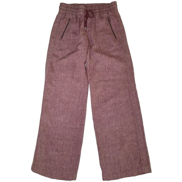 Athleta Cabo Linen Wide Leg Pant in Tawny Rose/Orchid Pink Size 10 - Picture 2 of 9